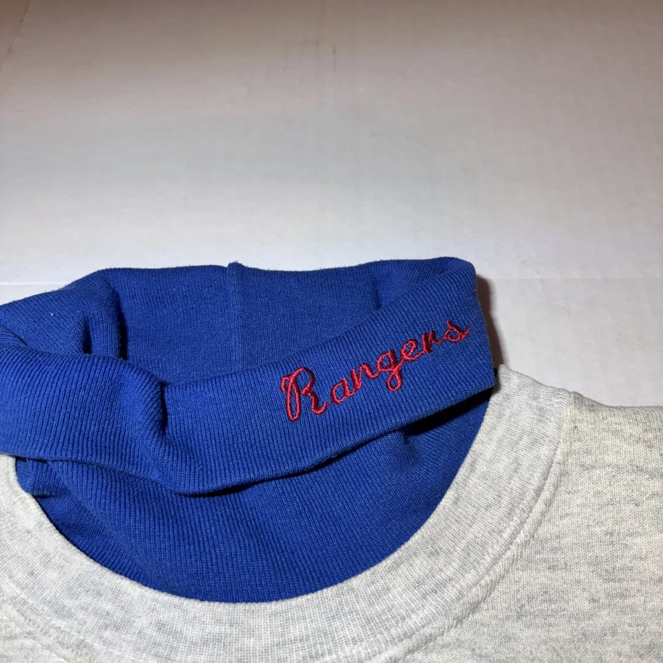 Винтажная толстовка New York Rangers Majestic с черепаховым вырезом серая хоккейная НХЛ 90-е - Изображение 3 из 4