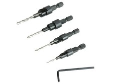 Image of Faithfull Screwsink No. 6, 8, 10, 12, Pilot Drill Set, 4 Piece