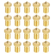 20pcs 3D Printer Nozzle Brass 0.25mm Extruder Print Head for 1.75mm M6 Printer