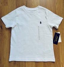 Image of Boys Ralph Lauren White Heavyweight T Shirt Top 4 Years NEW with Tags
