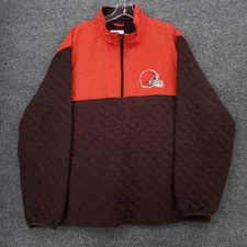 Cleveland Browns Sweater Mens 2XL Brown NFL G-III Quilted Pullover Football