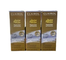 Clairol Soy4Plex LiquiColor Permanent Hair Color Very Light Cool Blonde 9A 3pak