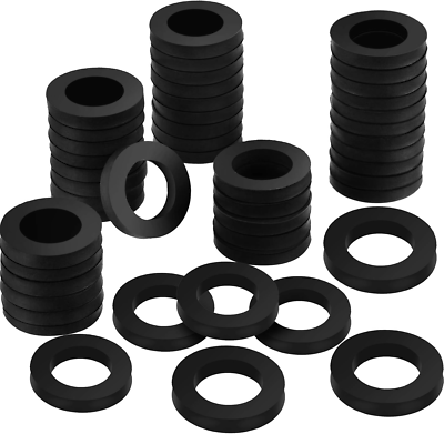 #ad 50 Pieces Beer Gaskets Beer Line Washer Keg Tap Line Washer Black Rubber Couplin $14.25