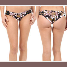NEW 39 RVCA Size Large  Abstraction Cheeky Bikini Bottom in Black T46