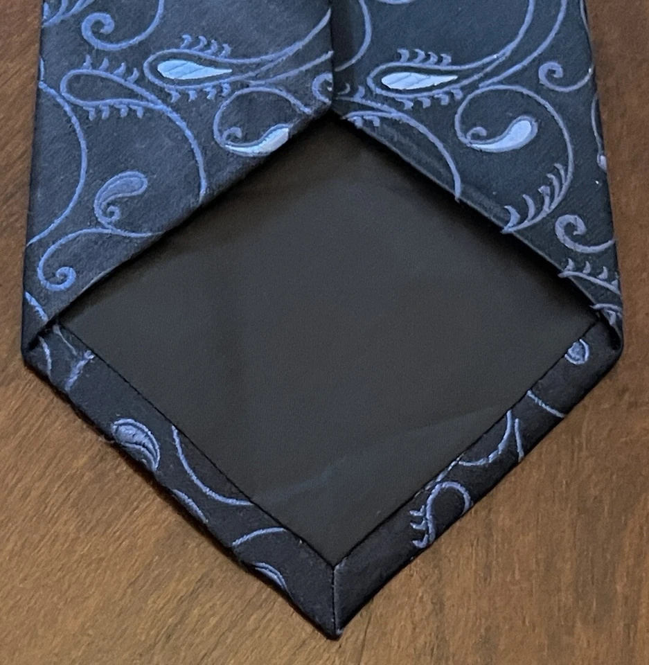 Alfani 蓝色手工制作 100% 真丝男式领带中国制造 — 第 2/4 张图片