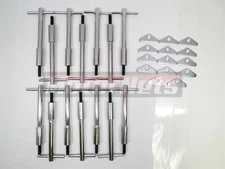 BB Chevy Chrome Short T-Bar Valve Cover Hold Down Kit BBC 396 454 Bolts Mini Tab
