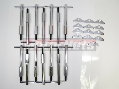 BB Chevy Chrome Short T-Bar Valve Cover Hold Down Kit BBC 396 454 Bolts Mini Tab