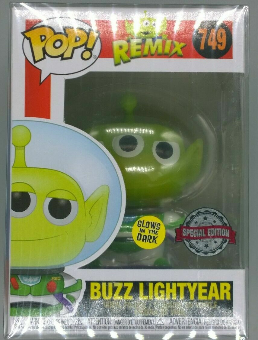 #749 Buzz Lightyear (Alien Remix) Glow Disney Special Funko Pop - Inc Protector