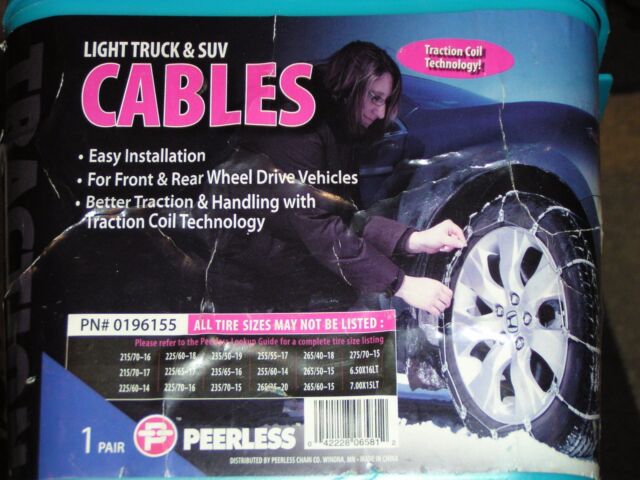 Peerless Tire Chains Size Chart