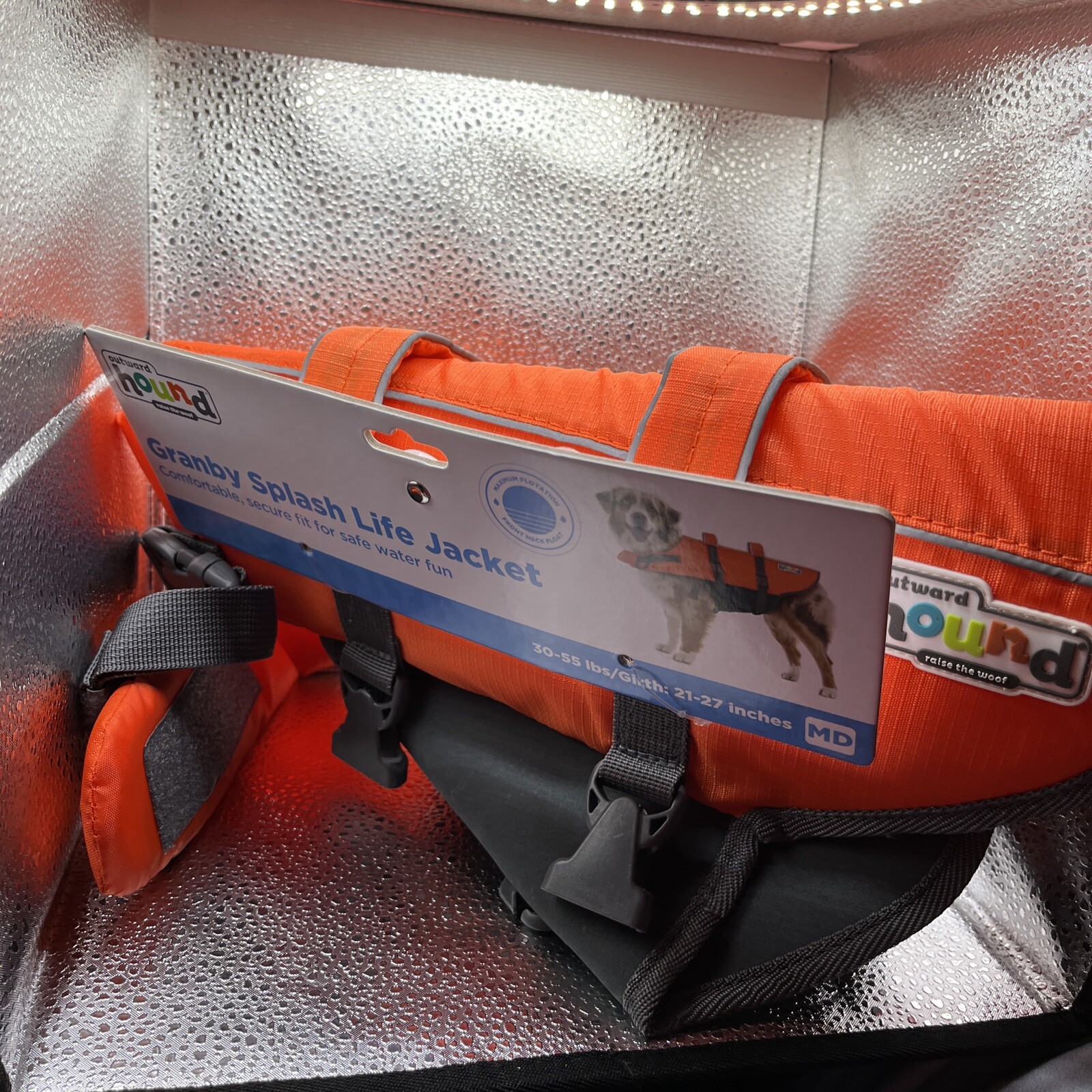 Outward Hound Granby Splash Dog Life Jacket Orange & Grey Med 3055 Lbs