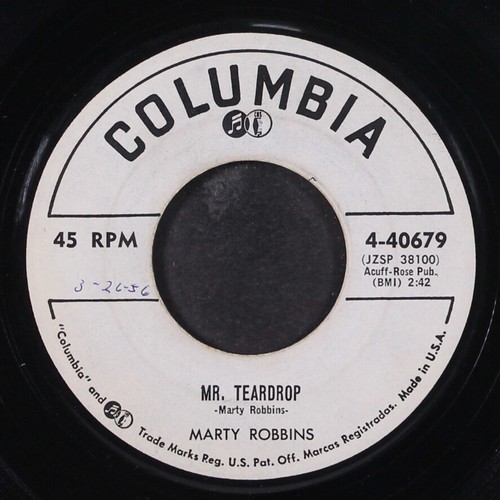 MARTY ROBBINS: long tall sally / mr. teardrop COLUMBIA 7" Single 45 RPM - Picture 2 of 2