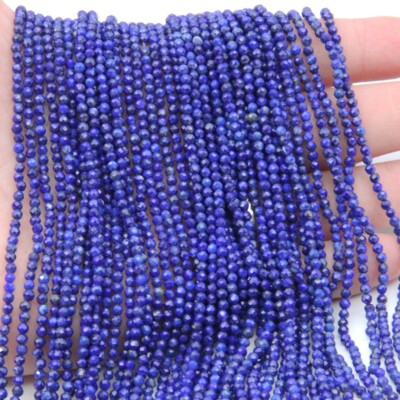 Lapislazuli Schöne Facettierte Runde Form 2 MM 3 MM AAA + Edelstein Lose Perl...
