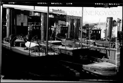 New Haven Eisenbahn Transfer Schlepper angedockt 1954 Oak Point NY Reise Kontaktfoto