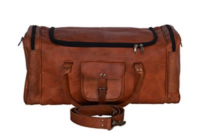 22'' Leather Genuine Travel Bag Duffle Gym Men Vintage Luggage Overnight Weekend