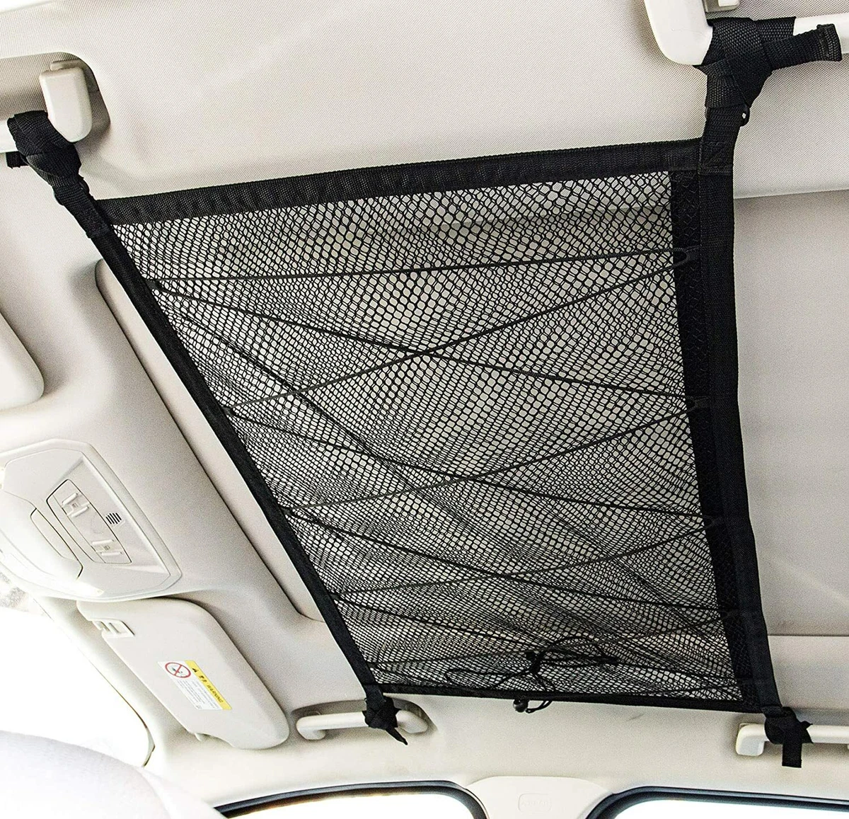 Car Ceiling Cargo Net Pocket, 31x21 Adjustable Double-Layer Mesh SUV Roof  Orga