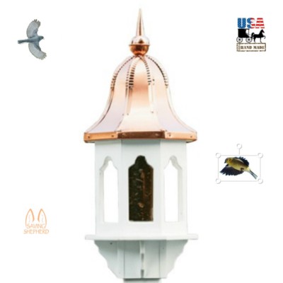 29'' COPPER BELL TOP BIRD FEEDER Weatherproof Vinyl Body LARGE Amish Handmade USA