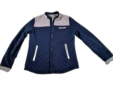 Westwind Quilted Jacket Men's Size Medium Blue Gray Western Corduroy Snap Button