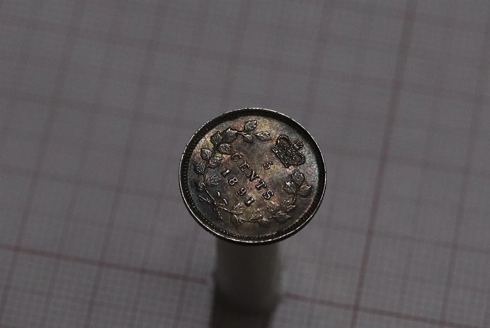 🧭 🇨🇦 CANADA 5 CENTS 1891 VICTORIA SCARCE HIGH GRADE B78 CMH-18 - Image 2 of 4