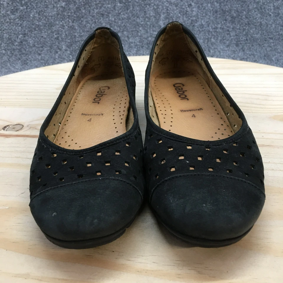 Gabor Shoes Womens US 6 UK 4 Slip On Flats Black Leather Comfort Closed Toe - Image 4 of 4