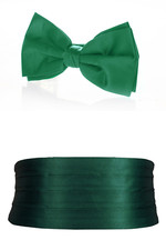 Bow Tie Cummerbund Set Green Black Tie Wedding Formal