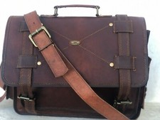 Borsa a tracolla in vera pelle pieno fiore vintage per laptop messenger