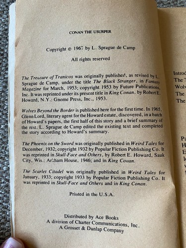 Conan the Usurper by Robert Howard & L Sprague De Camp Paperback Book #8 1967 - Picture 4 of 4