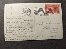 WHALEBACK STEAMER SS CHRISTOPHER COLUMBUS 1913 PARCEL POST Postcard Milwaukee WI