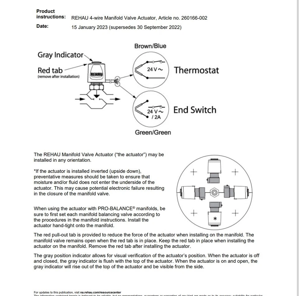 Actuador de válvula colector de 4 hilos REHAU, ID del artículo # 260166 Foto 3 de 3