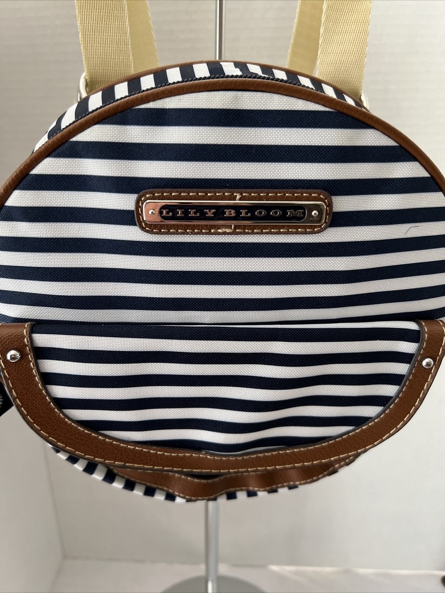 Lily Bloom Striped Pastel Backpack with Logo Plaque Backpack Collection: Trendy Lily Bloom School & Travel Bags  main image 4