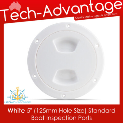 White 5'' (125mm) Boat Caravan Marine Screw Inspection Water Oil Petrol View Port