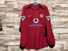 MANCHESTER UNITED 2002 2004 HOME FOOTBALL SHIRT SOCCER JERSEY LONG SLEEVE NIKE S