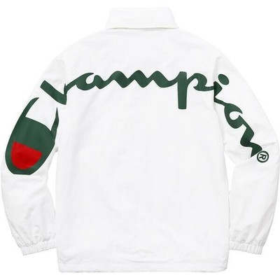 champion track jacket white