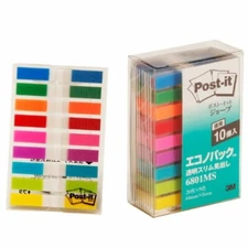 3M sticky Post-it Jobu transparent heading 44x6mm 20 sheets x9 colors x10 NEW