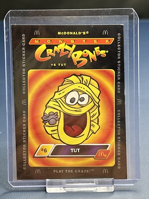 2000 McDonald s Monster Crazy Bones #6 Tut Card   Some Wear