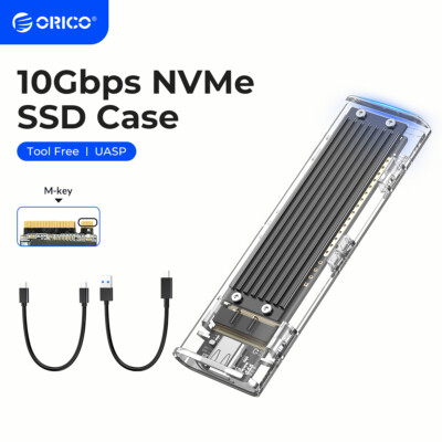 ORICO M.2 NVMe SATA SSD Enclosure USB3.1 USB C 10Gbps SSD Case for M Key/B+M-Key