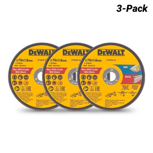 Discos de corte DeWALT x3 76 mm rueda delgada metal acero inoxidable cortador de hojas - Imagen 11 de 13