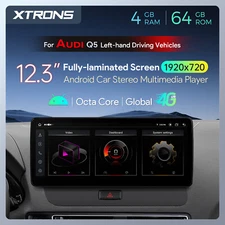 12.3" For Audi Q5 Multimedia Android 14 Retrofit Car Stereo GPS 4G 8Core 64G USB