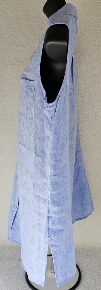 Jones New York Womens Shirt Top Blouse Size L Large Blue Linen - Image 4 of 4