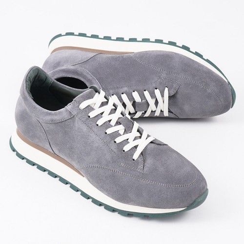 Pastori by di Bianco 'Lucius' Gray Calf Suede Sneakers US 11.5 Shoes NIB - Picture 2 of 11