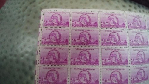 U.S. MINT STAMP SHEET #927, FLORIDA CENTENNIAL, 1945, 3 cents, MNH, OG - Picture 5 of 8