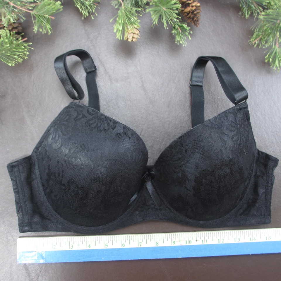 Angelina Bra 42D Black Padded Underwire Adjustable Clasp Back - Image 2 of 4