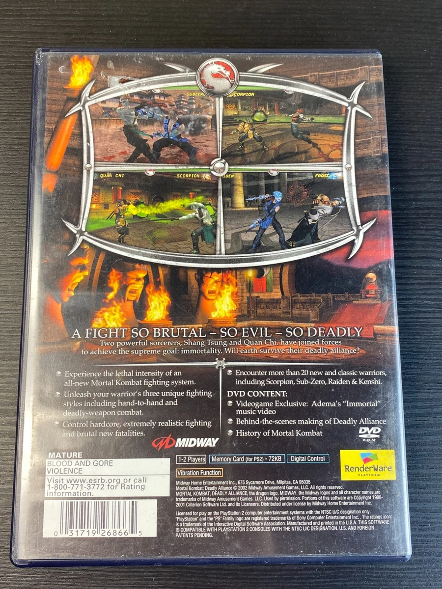 mortal kombat: deadly alliance - playstation 2
