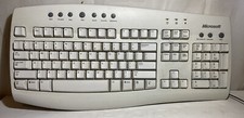Microsoft Wired Internet Keyboard RT9443 White Vintage UNTESTED