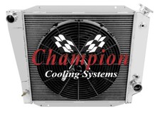 1966 - 1977 Ford Bronco 3 Row Advanced Champion All Aluminum Radiator W 16 Fan 1966 - 1977 Ford Bronco 3 Row Advanced Champion All Aluminum Radiator W 16 Fan