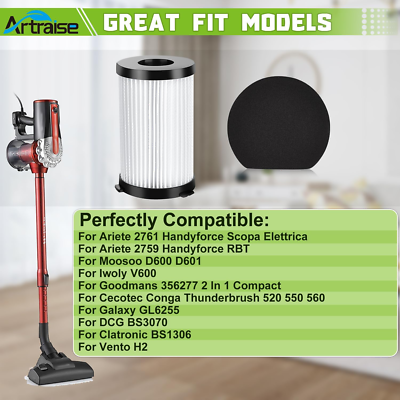 Ricambi Ariete 2761 Handyforce Kit Filtri Per Aspirapolvere Ariete 2761 HANDYFORCE - Include Filtro Retina E Spugna Per Il Cestello Ricambi Aspirapolvere Rowenta