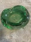 Vintage Murano Style Ashtray Art Glass Bowl Controlled Bubble 5.5" Dish MCM