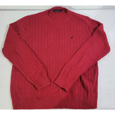 Nautica Cable Knit Heavy Sweater - Red - Men's Size Large - Cotton