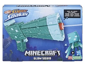 Nerf Super Soaker Minecraft Glow Squid Water Blaster Mojang New In Box
