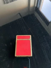 Red lacquer and gold vintage st dupont lighter