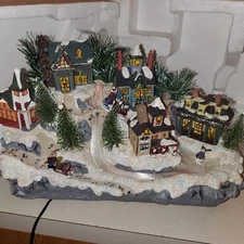 FIBER OPTIC " CHRISTMAS VILLAGE " BEAUTIFUL